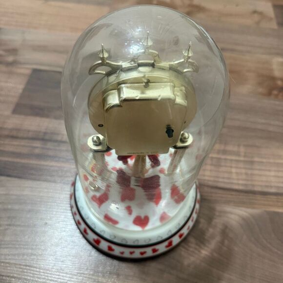 Vintage Y2K Betty Boop Pudgy Clock Glass Heart Anniversary Dome Spin Works - Picture 5 of 8